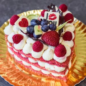 Tarta San Valentín red velvet Forn Coves